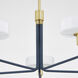 Aston 5 Light 39 inch Aged Brass/Slate Blue Chandelier Ceiling Light